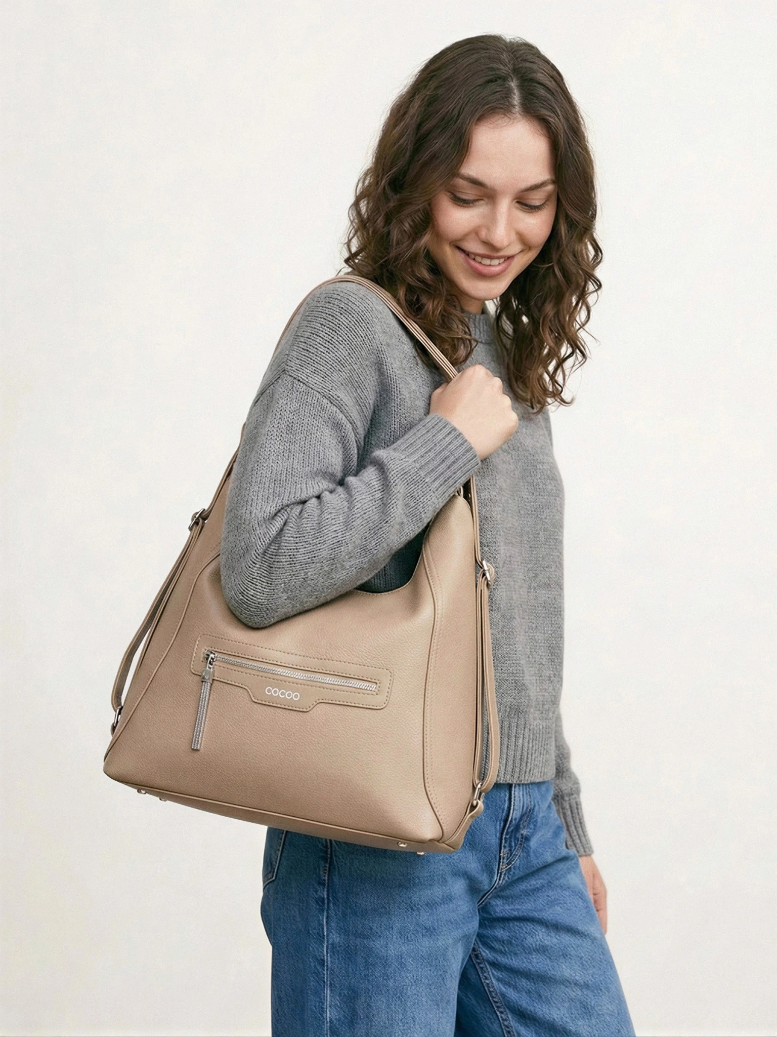 Сумка-шоппер  с декоративным пуллером со стразами в ассортименте